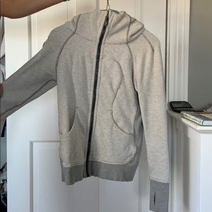 Gray striped lululemon scuba hoodie